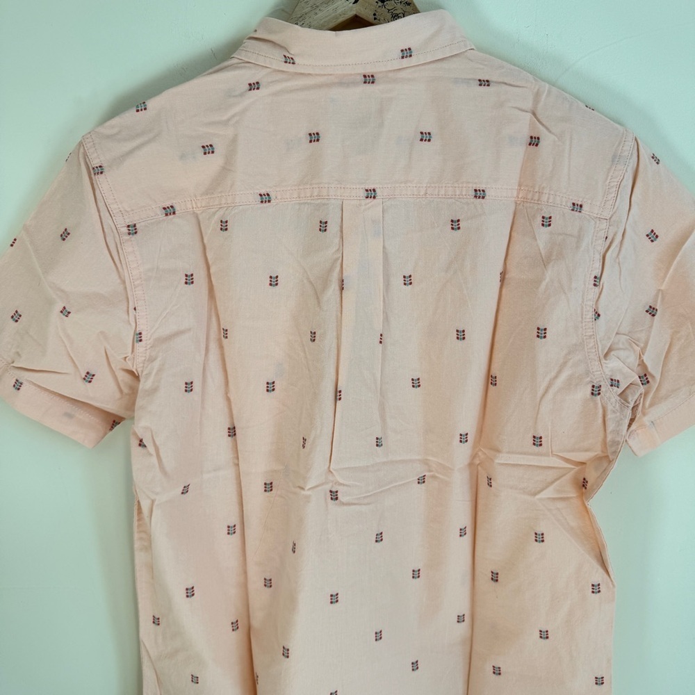 ONeill Pink Geometric Print Short Sleeve Button Up Collared Mens Size S Standard - Picture 6 of 12